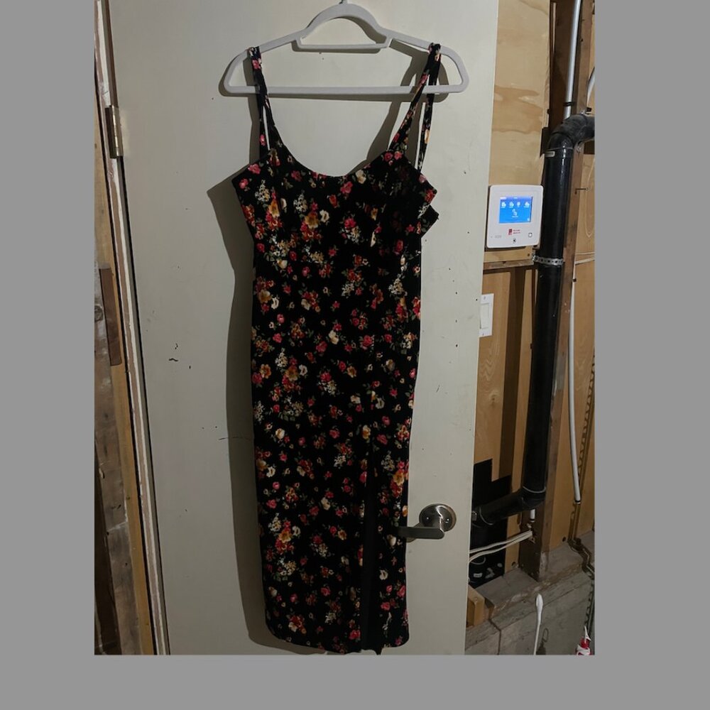 Velvet park and fifth dress with slit